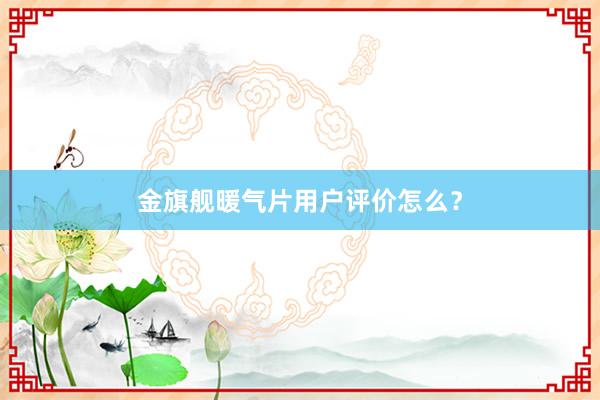 金旗舰暖气片用户评价怎么？